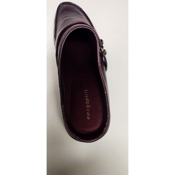 Easy Spirit Daytrip Mules Leather Upper Wedge Loafer Shoes 9M Color Burgundy - Picture 7 of 9